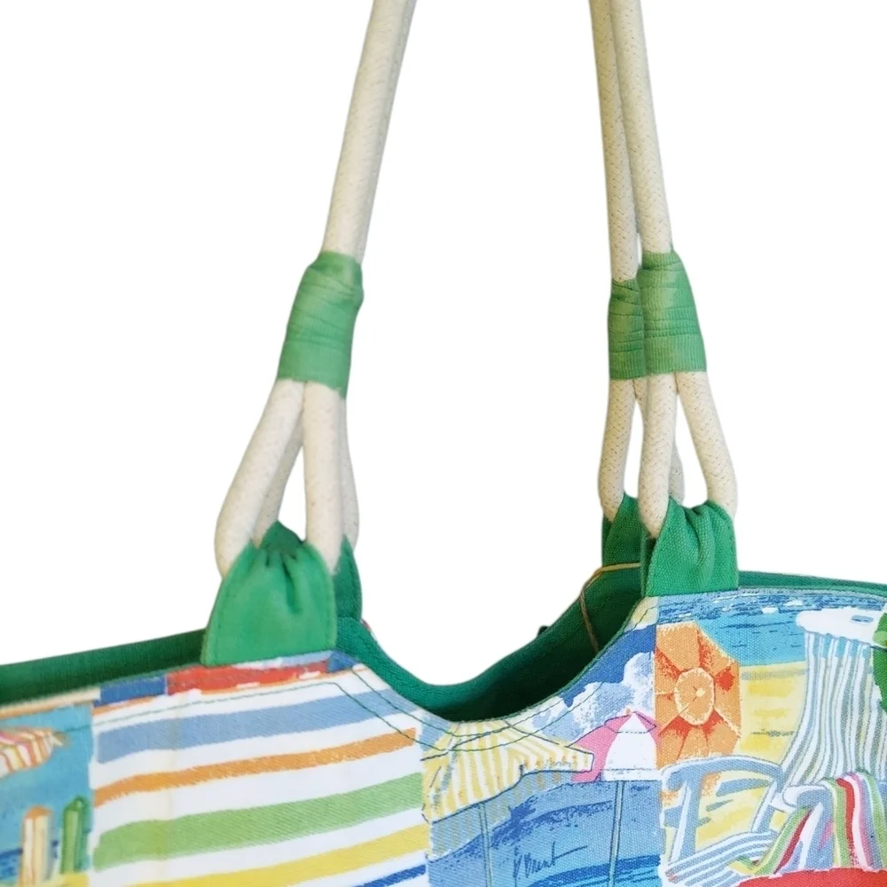 Paul Brent Beach Themed Canvas Tote Bag  Beach Trips Travel Shoulder Bag
